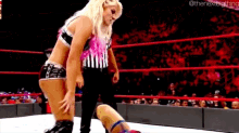 Alexa Bliss Punches GIF - Alexa Bliss Punches Asuka GIFs