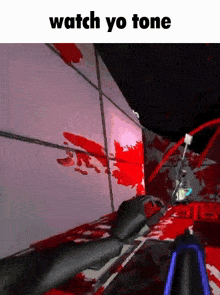 a screenshot of a video game with the words watch yo tone