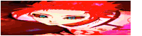 a cartoon character with red hair and blue eyes is looking at the camera .