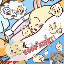 a collage of cartoon characters with the words good night