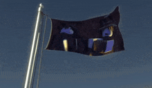 a black flag with a picture of a man and a woman on it