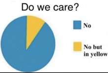 a pie chart with the question do we care