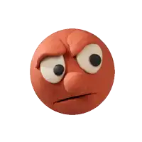 a cartoon character with a red face and big eyes