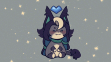 a cartoon cat with a heart on its head