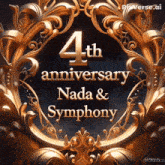 the 4th anniversary of nada & symphony is celebrated with a gold frame