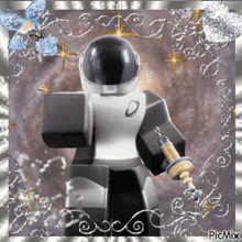 a picture of a robot with the words picmix on the bottom