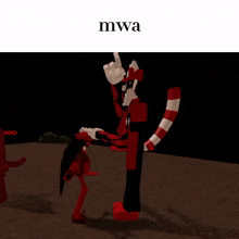a cartoon character is giving the middle finger and the word mwa is on the bottom
