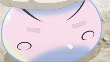 a close up of a cartoon character 's face with the letters c and c on it