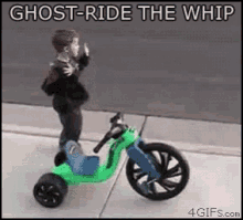 Bad. Ass. GIF - Tricycle Littlekid Ghostride GIFs