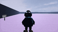 a cartoon character is standing in front of a sign that says ' no smoking '