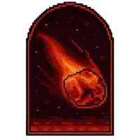 a pixel art of a comet flying through the sky