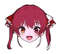 a drawing of a girl with red hair making a funny face