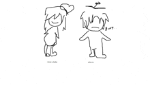 a drawing of a girl and a boy with the words i love u baby on the bottom