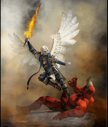 Archangel Saint Michael GIF - Archangel Saint Michael Not Today Satan GIFs