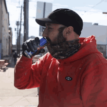Drinking Red Bull Glossblack GIF - Drinking Red Bull Glossblack Red Bull GIFs