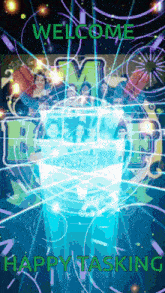 a poster that says welcome happy tasking