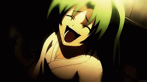 anime girl evil laugh gif