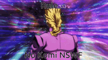 rule no komi nswf is written on the purple background