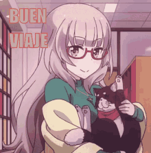 Anime Chica Gato Buen Viaje GIF