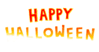 the word halloween is written in red and yellow