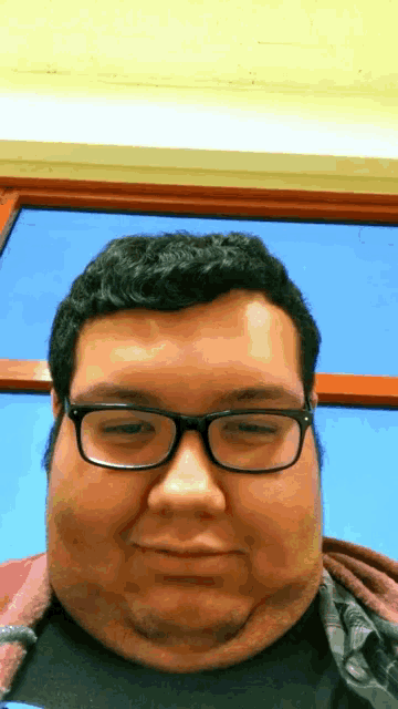 Fat cheap with glasses