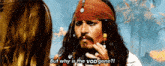 a man in a pirate costume is talking to a woman and says but why is the vod gone