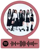 a group of girls are standing next to each other with a spotify code below them