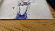 a drawing of a cat with a bow tie