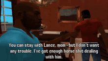 gta vcs gta one liners gta vice city stories grand theft auto vice city stories you can stay with lance mom