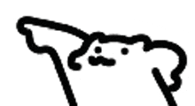 a black and white drawing of a polar bear on a white background