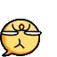 a cartoon smiley face is blowing a kiss with a speech bubble behind it .
