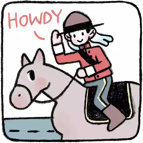 Girl Riding A Horse Says "Howdy" In English. Sticker - Everyday Canadian Howdy How You Doin Stickers