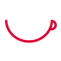 a red swirl with the letter p in the middle