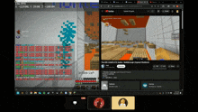 a computer screen shows a minecraft game and a youtube video