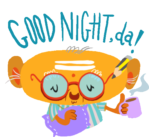 Sleepy Professor Says Goodnight Da In English Sticker - Professor Subramanium Google Stickers