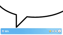 a drawing of a speech bubble with the word wit below it
