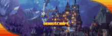 a pixel art of a castle with the words venuscraft on the bottom right