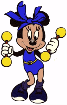 minnie mouse training strong lifting weights exercise