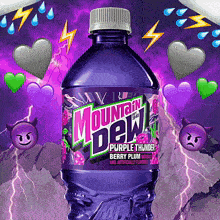 a purple bottle of mountain dew berry plum