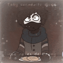 a cartoon of a person with the words toby cuando le dice que no es de fran