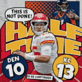 a cartoon drawing of a football player with the words this is not done on it