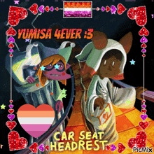 a picture of two cartoon characters with the caption yumisa 4ever 3