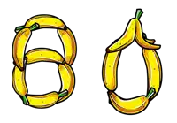 a bunch of bananas are arranged to form the number 80