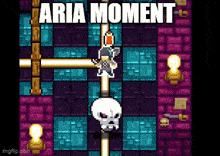 a screenshot of a video game with the words " aria moment " on it