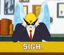 Sigh GIF - Harvey Birdman Sigh Upset GIFs