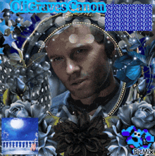 a picture of a man surrounded by flowers with the name oligaves cannon written above him