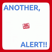 a red sign that says fake news alert on it