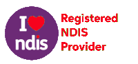 a logo that says i love registered ndis provider