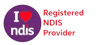 a logo that says i love registered ndis provider