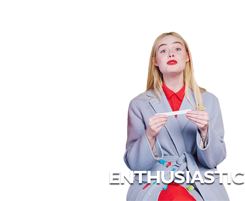 Enthusiastic Elle Fanning Sticker - Enthusiastic Elle Fanning Eager Stickers